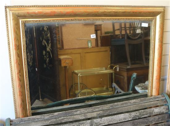 A gilt frame overmantel mirror W.118cm